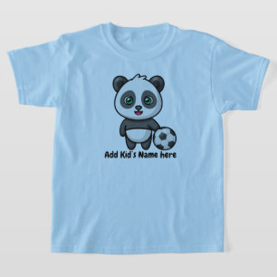 Niedlich Panda Soccer Football Kindername T-Shirt