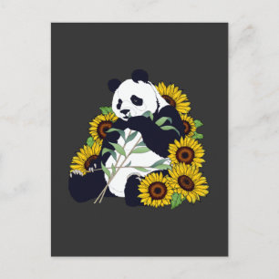 Niedlich Panda Sonnenblume Lover Schöne Blume Postkarte