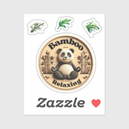 Niedlich Panda Sticker, Bambus Relaxen. Aufkleber