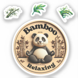 Niedlich Panda Sticker, Bambus Relaxen. Aufkleber