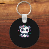 Niedlich Panda Sticker Schlüsselanhänger (Vorderseite)