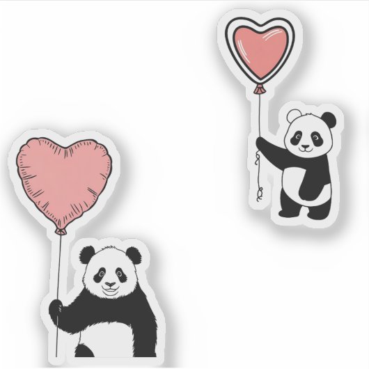 Niedlich Panda Sticker Set - Kawaii & Adorable (Vorderseite)