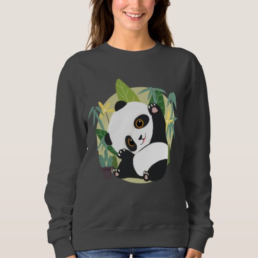 Niedlich Panda Sweatshirt (Vorderseite)