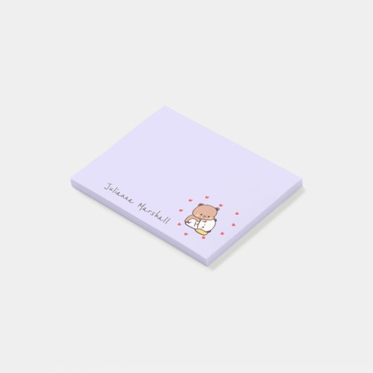 Niedlich Panda trägt zwei Lieben, Panda Cartoon Na Post-it Klebezettel (angewinkelt)