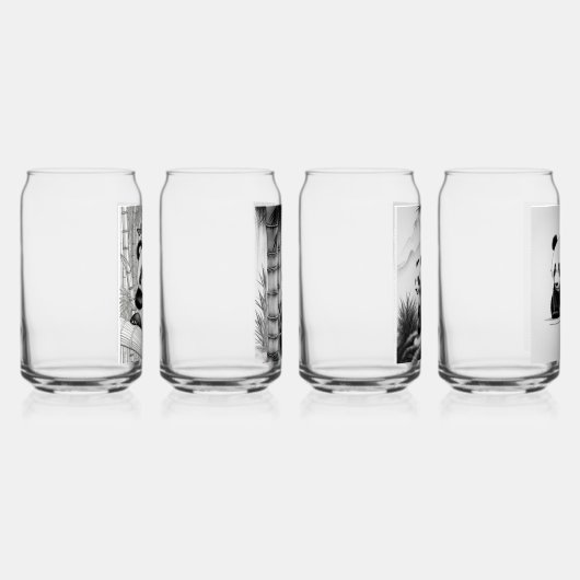 Niedlich Panda Trinkbehälter Set Dosenglas (Rechts)