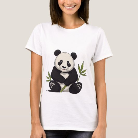 Niedlich Panda TShirt (Vorderseite)