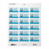 Niedlich Panda und Blue Boba Bubble Tee Adressaufkleber (Vorne)