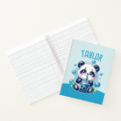 Niedlich Panda und Blue Boba Bubble Tee Notizblock (Innenseite)