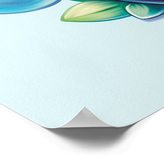 Niedlich Panda und Blue Boba Bubble Tee Poster (Ecke)