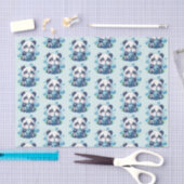 Niedlich Panda und Blue Boba Bubble Tee Seidenpapier (Handwerk)