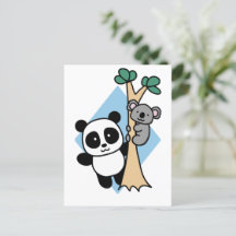 Niedlich Panda und Koala - Amanda Roos Postcard