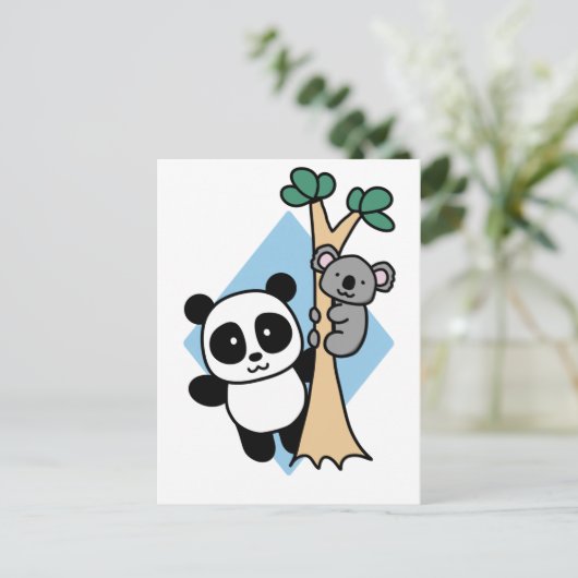 Niedlich Panda und Koala - Amanda Roos Postcard Postkarte (Stehend Vorderseite)