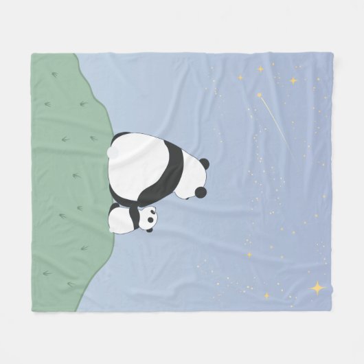 Niedlich Panda unter Sternen Fleecedecke (Vorderseite (Horizontal))