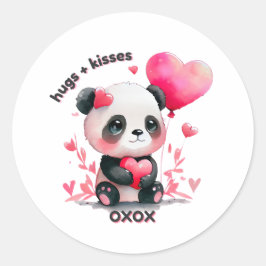 Niedlich Panda - Valentinstag - OXOX Runder Aufkleber