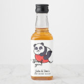 Niedlich Panda Vielen Dank Baby Dusche Alkoholflaschenetikett (Vorderseite)