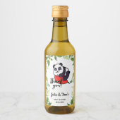 Niedlich Panda Vielen Dank Baby Dusche Mini Weinet Weinetikett (Vorderseite)