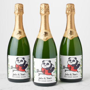 Niedlich Panda Vielen Dank Baby Dusche Sparkling W Schaumweinetikett