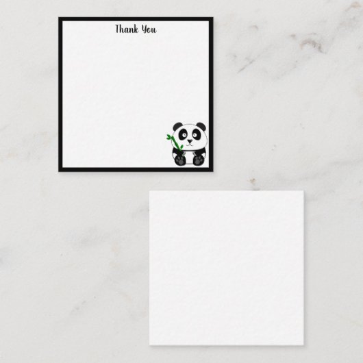 Niedlich Panda Vielen Dank Mitteilungskarte (Vorne/Hinten)