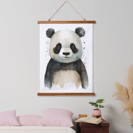 Niedlich Panda Wandteppich Mit Holzrahmen (Schlafzimmer)