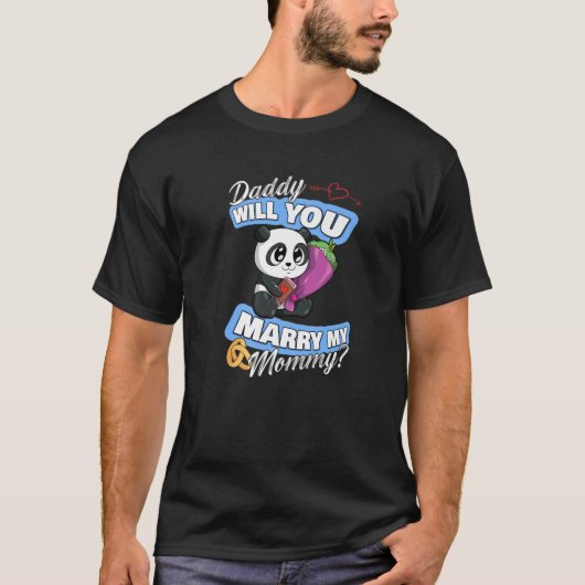 Niedlich Panda Wedding Angebot Papa werden Sie hei T-Shirt (Vorderseite)