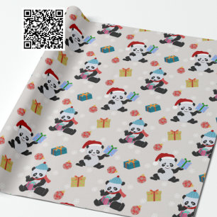 Niedlich Panda Weihnachtsmuster Geschenkpapier