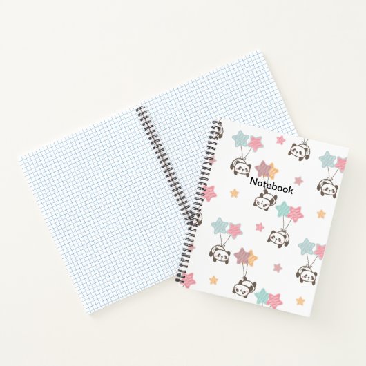 Niedlich Panda White Notebook Notizblock (Innenseite)