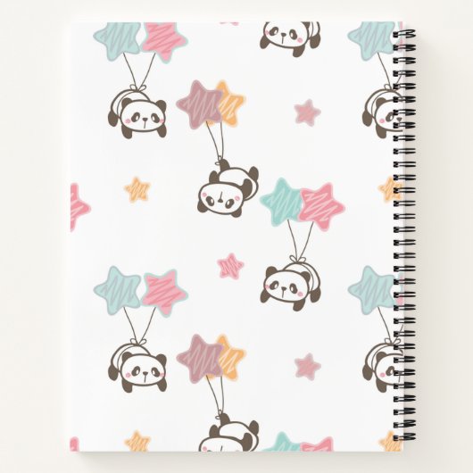 Niedlich Panda White Notebook Notizblock (Rückseite)