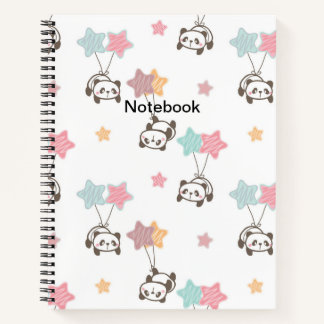 Niedlich Panda White Notebook Notizblock