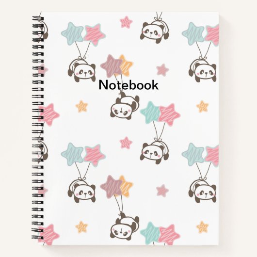 Niedlich Panda White Notebook Notizblock (Vorderseite)