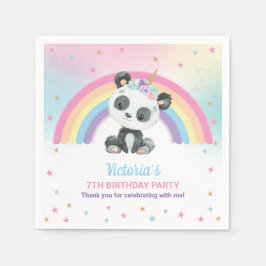Niedlich Pandacorn Panda Geburtstagsparty Rainbow Serviette