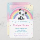 Niedlich Pandacorn Panda Rainbow Baby Dusche Einladung (Vorne/Hinten)