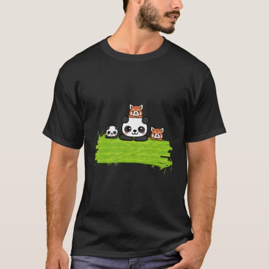 Niedlich Pandamonium Giant Panda T-Shirt (Vorderseite)