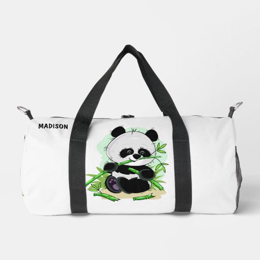 Niedlich Pandas individuelle Name Duffle Bag (Vorderseite)