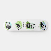 Niedlich Pandas individuelle Name Skateboard (Horizontal)