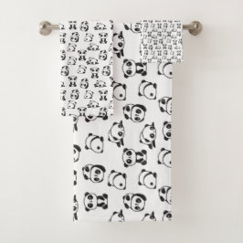 Niedlich Pandas Pattern Badhandtuch Set