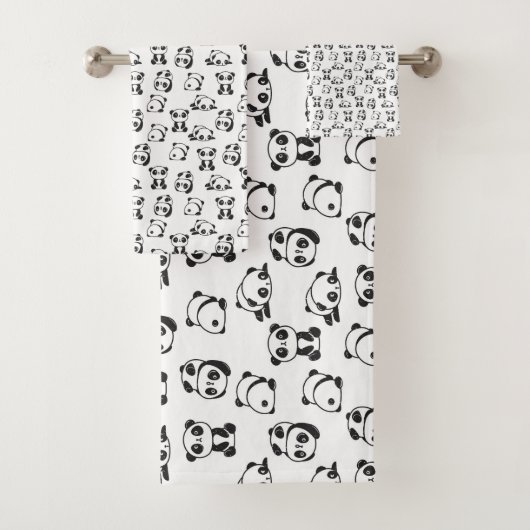 Niedlich Pandas Pattern Badhandtuch Set (Insitu)