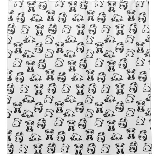 Niedlich Pandas Pattern Duschvorhang (Vorderseite)