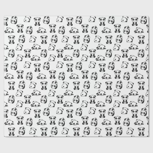 Niedlich Pandas Pattern Geschenkpapier (Flach)