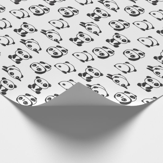 Niedlich Pandas Pattern Geschenkpapier (Ecke)