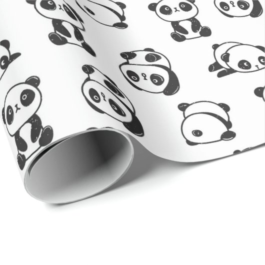 Niedlich Pandas Pattern Geschenkpapier (Rolleneckpunkt)