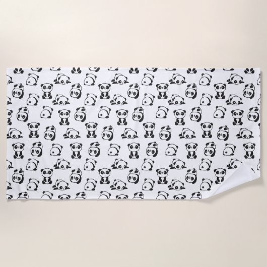 Niedlich Pandas Pattern Strandtuch (Vorderseite)