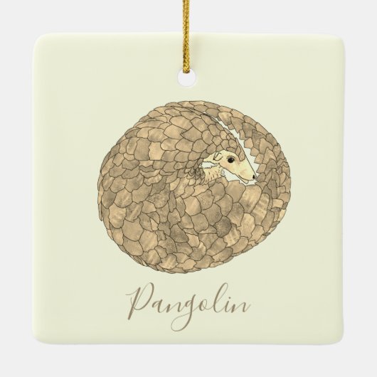 Niedlich Pangolin Keramikornament (Rückseite)