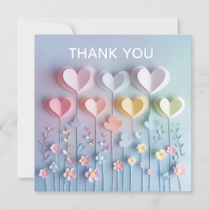 Niedlich Paper Hearts und Blume Vielen Dank