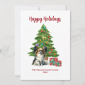 Niedlich Papillon Dog Feiertagskarte (Vorderseite)