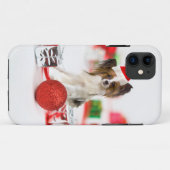 Niedlich Papillon Dog Weihnachtsmannmütze Case-Mate iPhone Hülle (Rückseite (Horizontal))