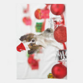 Niedlich Papillon Dog Weihnachtsmannmütze Handtuch (Vertikal)