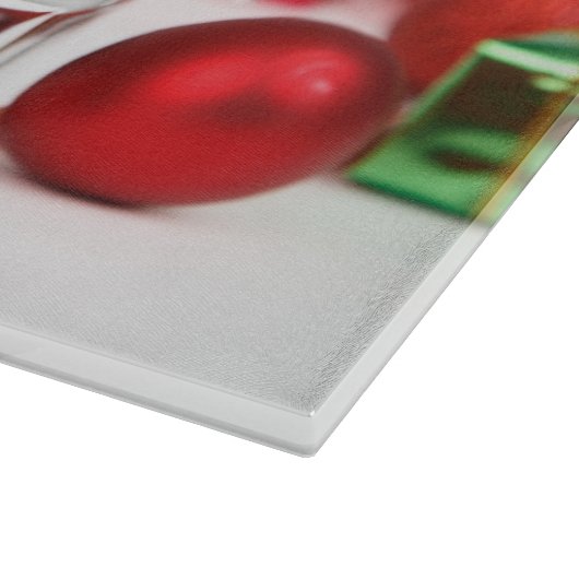 Niedlich Papillon Dog Weihnachtsmannmütze Schneidebrett (Ecke)