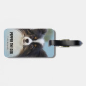 Niedlich Papillon Toy Spaniel Dog am Dock Gepäckanhänger (Rückseite horizontal)