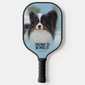 Niedlich Papillon Toy Spaniel Dog am Dock Pickleball Schläger (Rückseite)