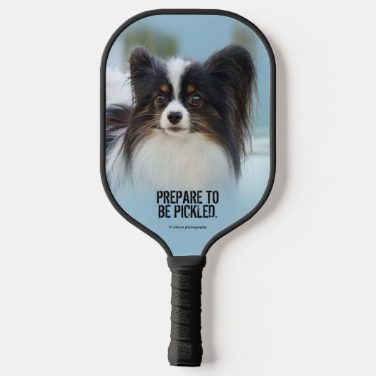 Niedlich Papillon Toy Spaniel Dog am Dock Pickleball Schläger (Rückseite)